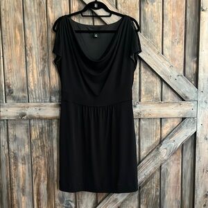 White House Black Market Black Cowl Neck Mini Dress